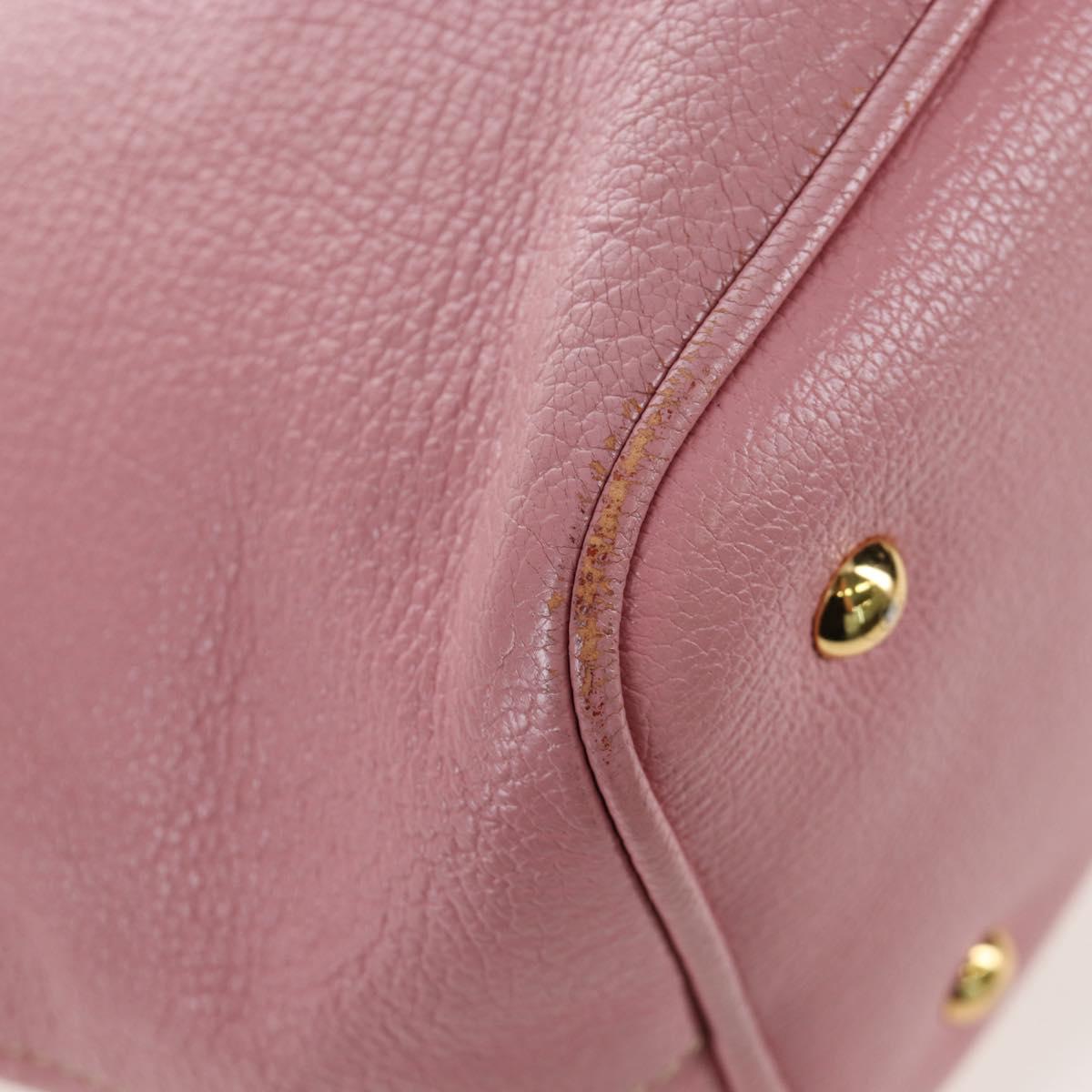 Miu Miu Hand Bag Leather 2way Pink Gold Tone Auth 205829A