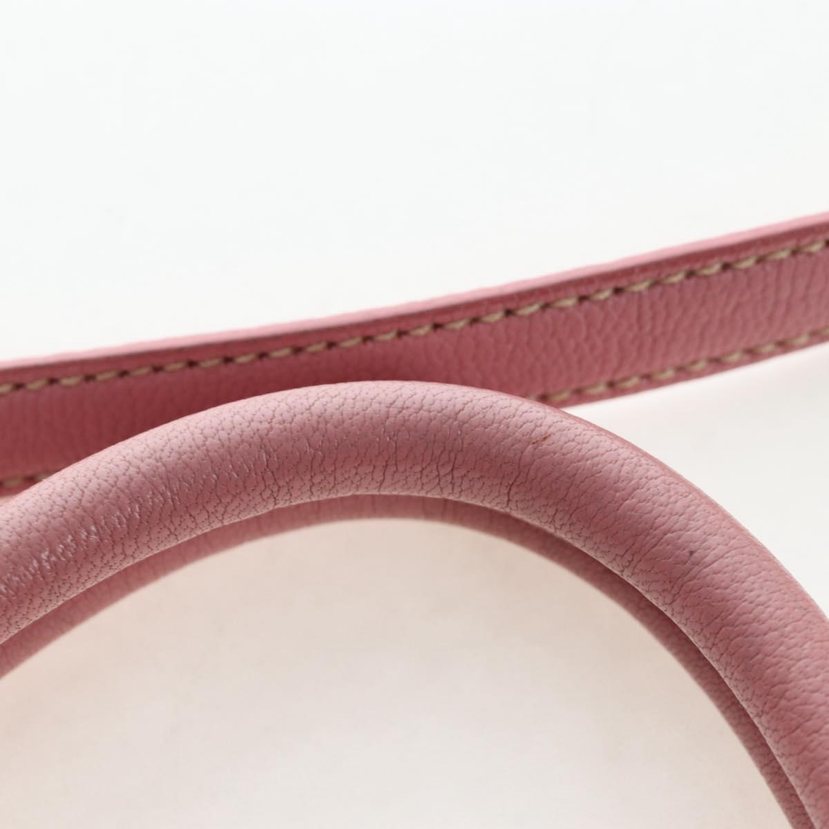 Miu Miu Hand Bag Leather 2way Pink Gold Tone Auth 205829A