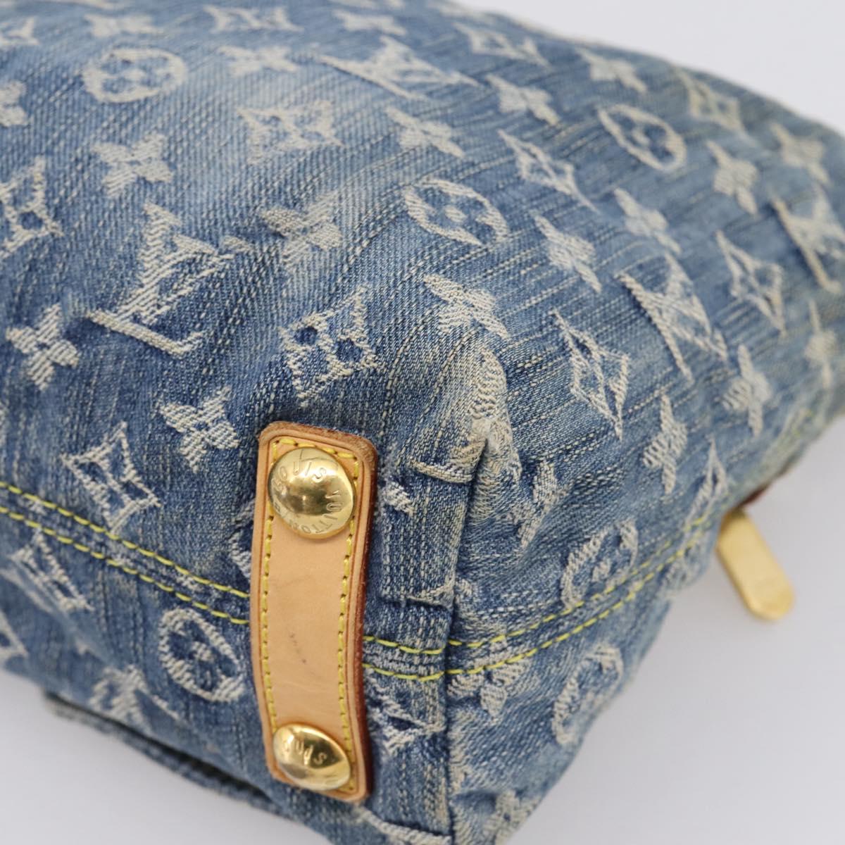 LOUIS VUITTON Monogram Denim Buggy PM Shoulder Bag Blue M95049 LV Auth 205830V