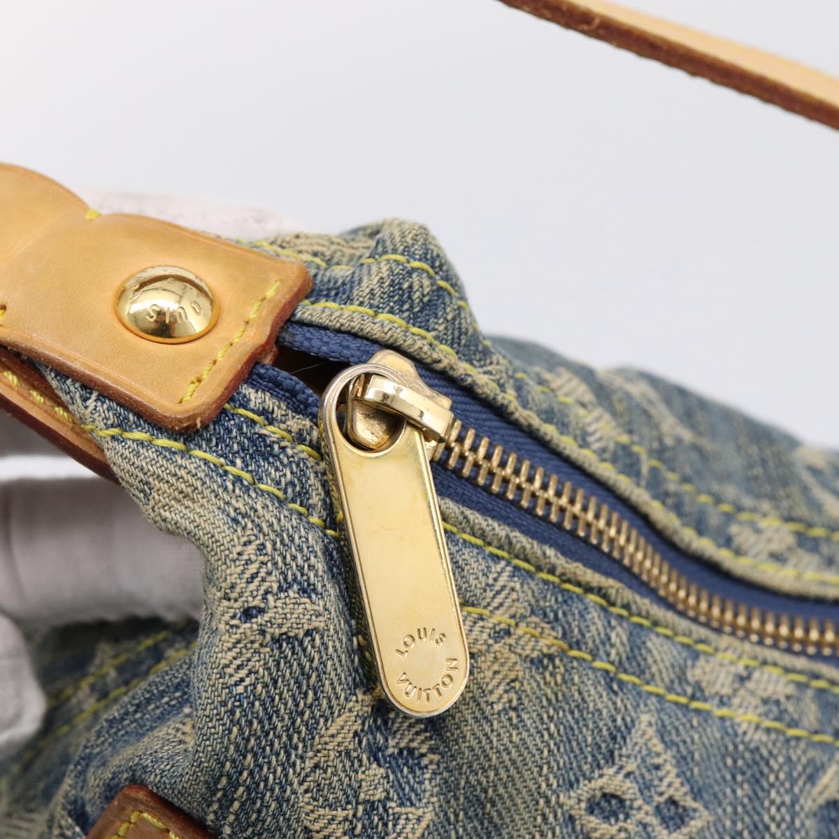 LOUIS VUITTON Monogram Denim Buggy PM Shoulder Bag Blue M95049 LV Auth 205830V