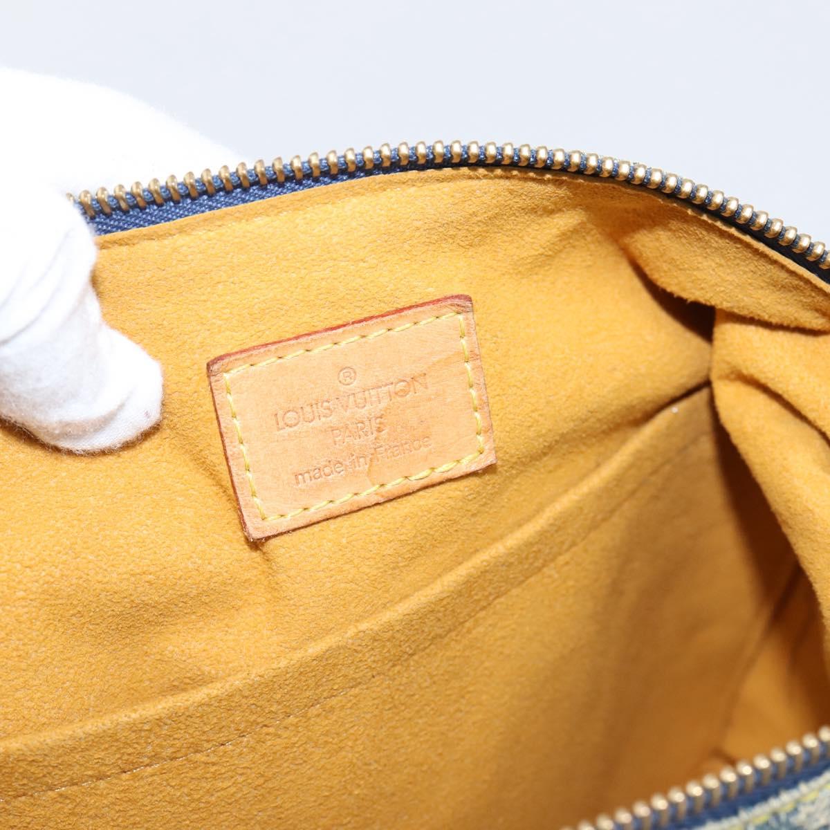 LOUIS VUITTON Monogram Denim Buggy PM Shoulder Bag Blue M95049 LV Auth 205830V