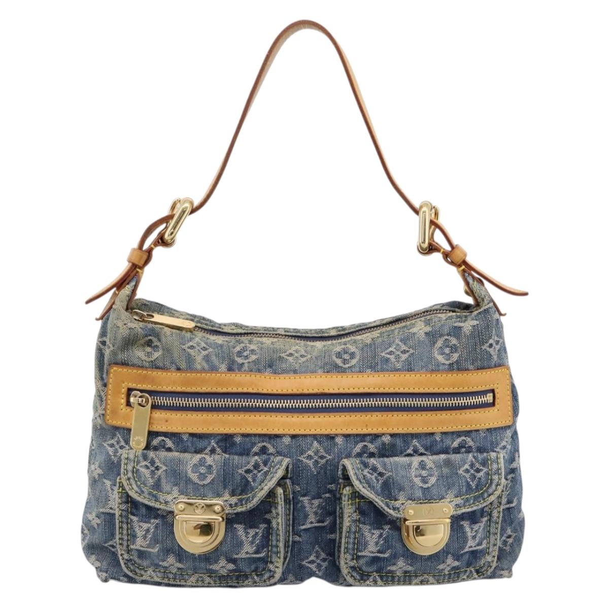 LOUIS VUITTON Monogram Denim Buggy PM Shoulder Bag Blue M95049 LV Auth 205830V