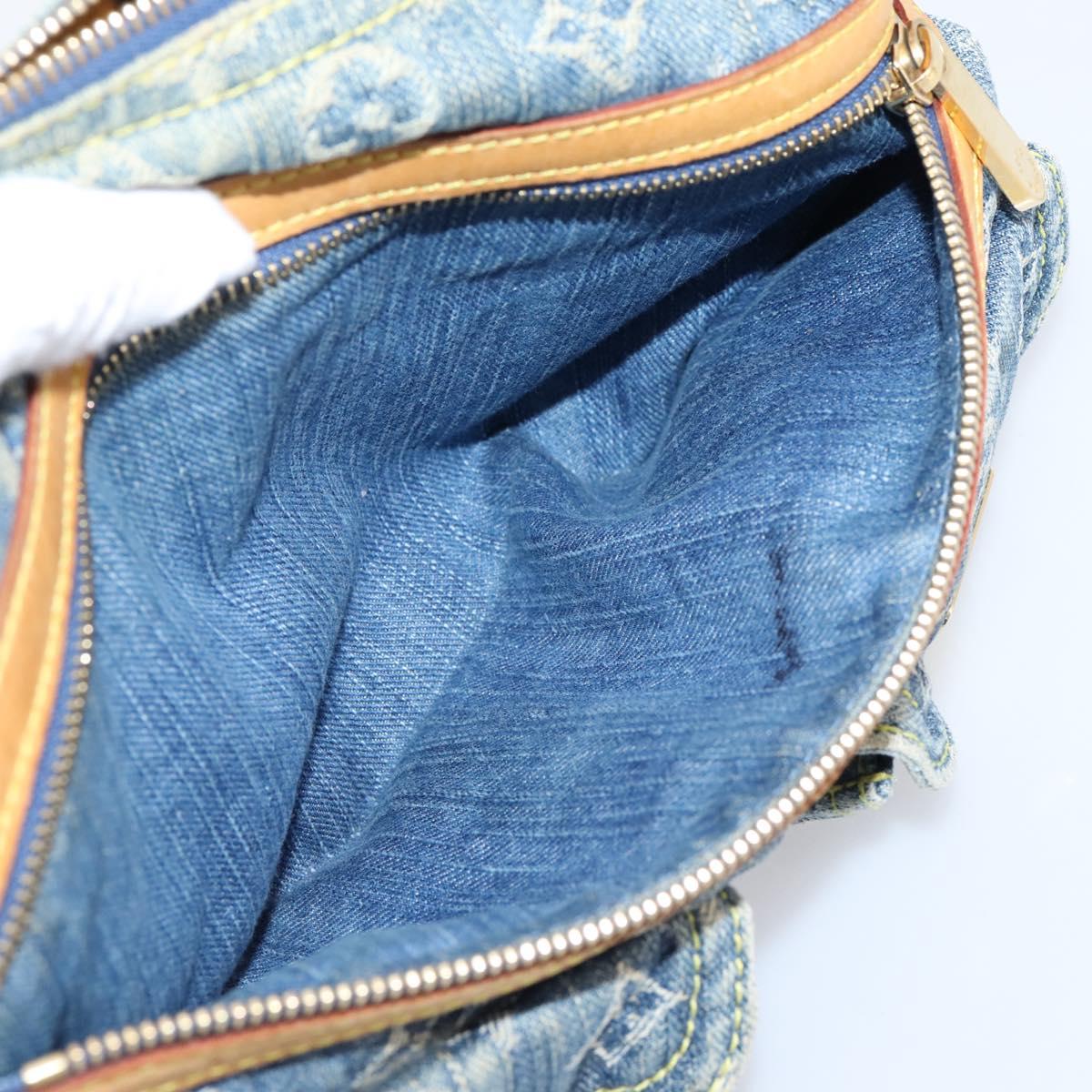 LOUIS VUITTON Monogram Denim Buggy PM Shoulder Bag Blue M95049 LV Auth 205830V