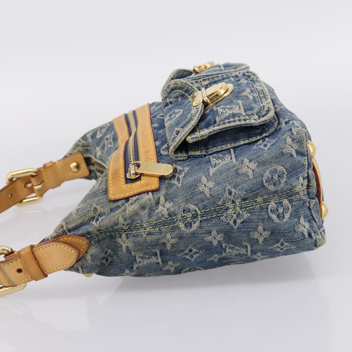LOUIS VUITTON Monogram Denim Buggy PM Shoulder Bag Blue M95049 LV Auth 205830V