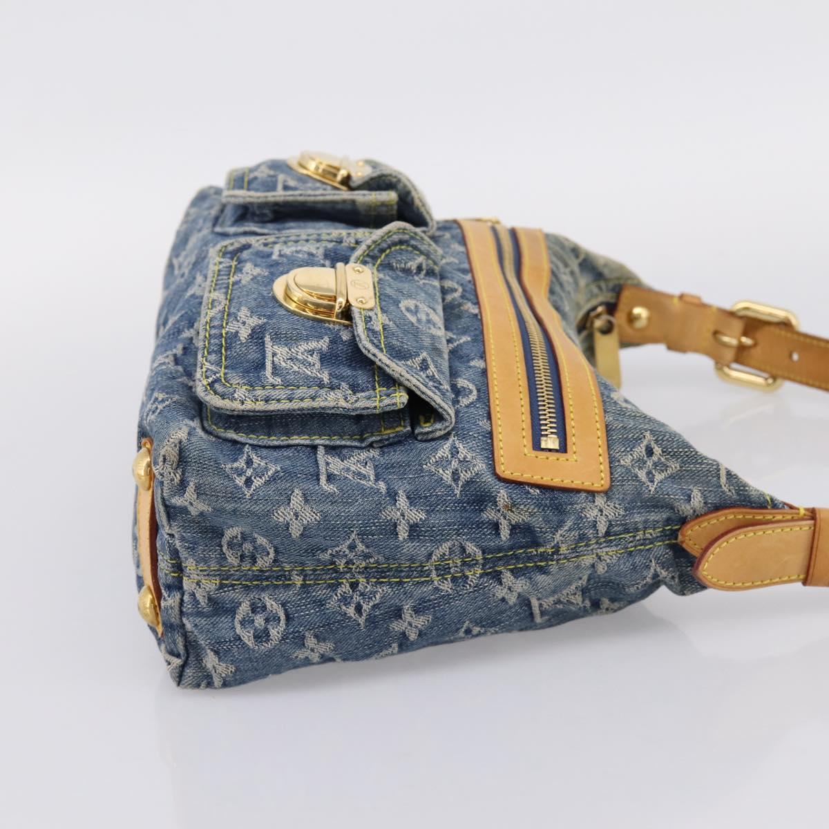 LOUIS VUITTON Monogram Denim Buggy PM Shoulder Bag Blue M95049 LV Auth 205830V