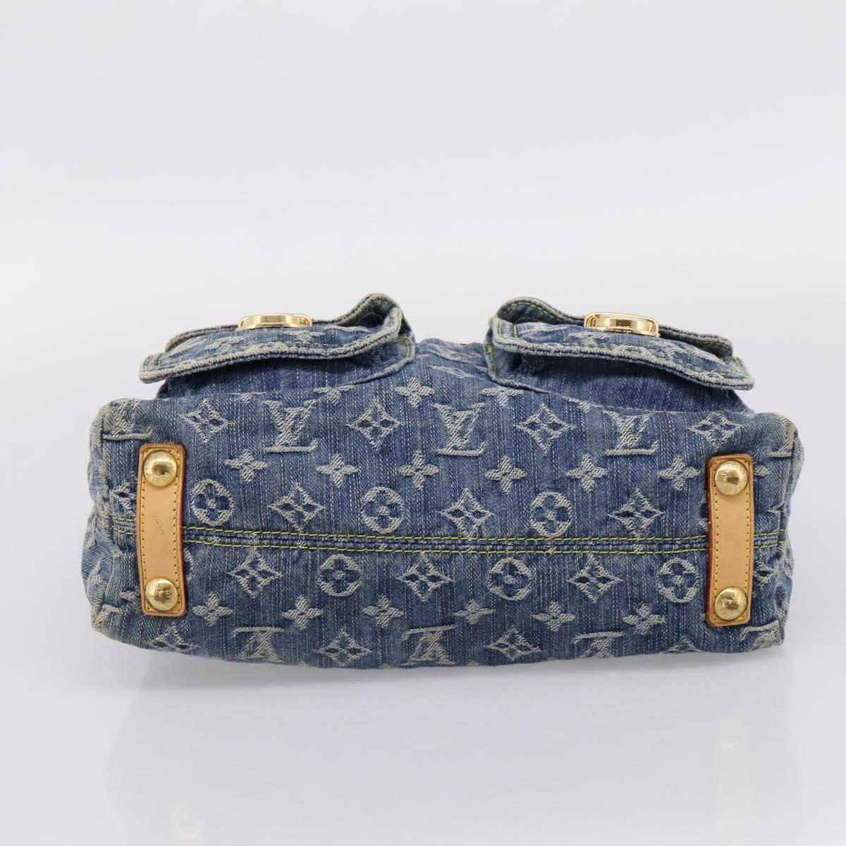 LOUIS VUITTON Monogram Denim Buggy PM Shoulder Bag Blue M95049 LV Auth 205830V