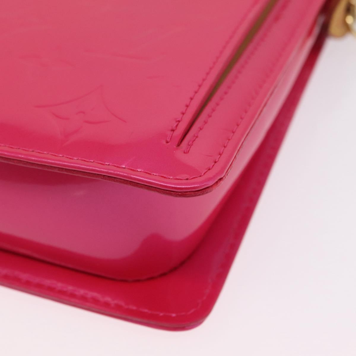 LOUIS VUITTON Monogram Vernis Motto Pouch Fuchsia Pink M91225 LV Auth 205834V