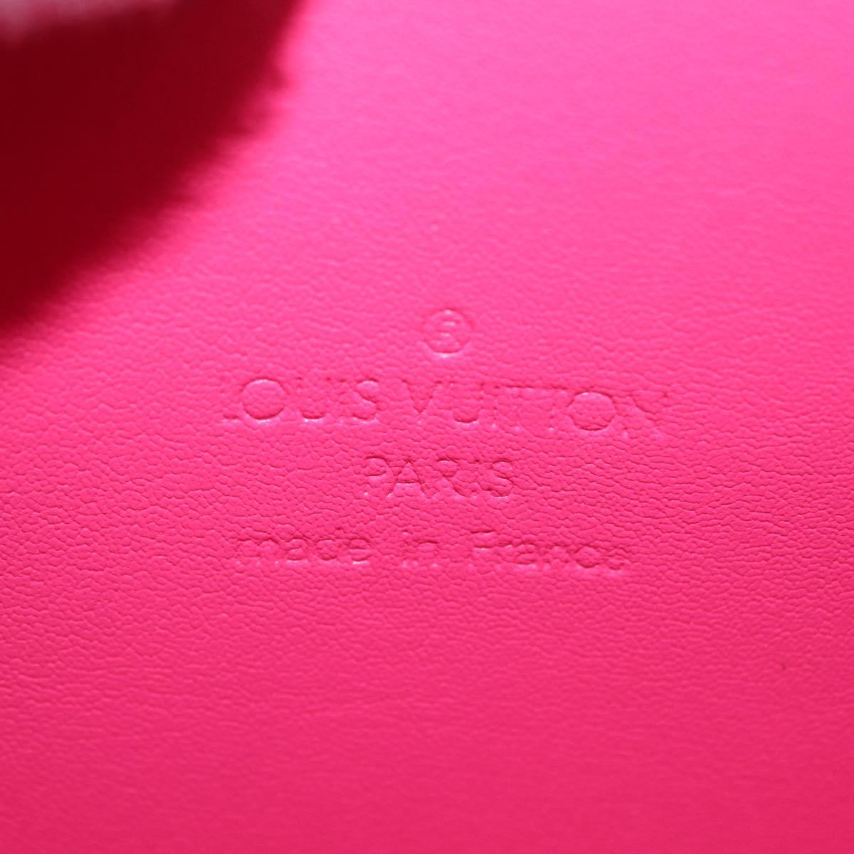 LOUIS VUITTON Monogram Vernis Motto Pouch Fuchsia Pink M91225 LV Auth 205834V