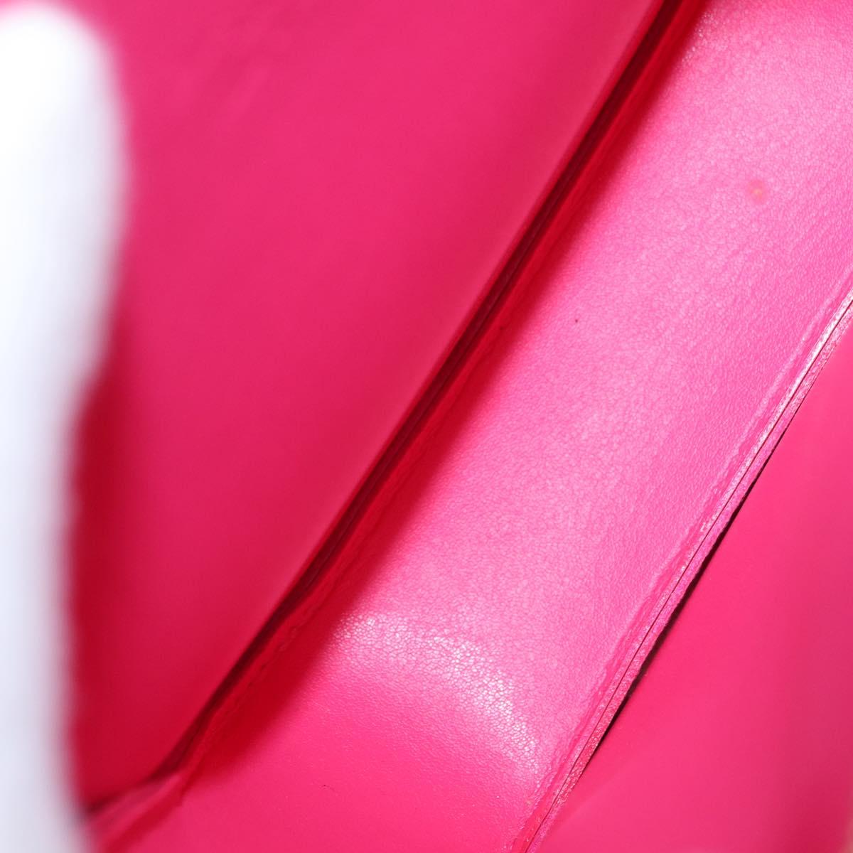 LOUIS VUITTON Monogram Vernis Motto Pouch Fuchsia Pink M91225 LV Auth 205834V