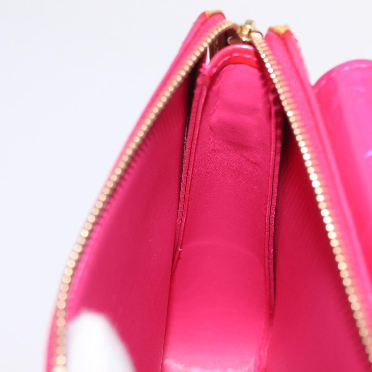LOUIS VUITTON Monogram Vernis Motto Pouch Fuchsia Pink M91225 LV Auth 205834V