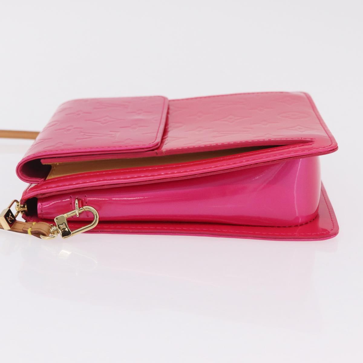 LOUIS VUITTON Monogram Vernis Motto Pouch Fuchsia Pink M91225 LV Auth 205834V