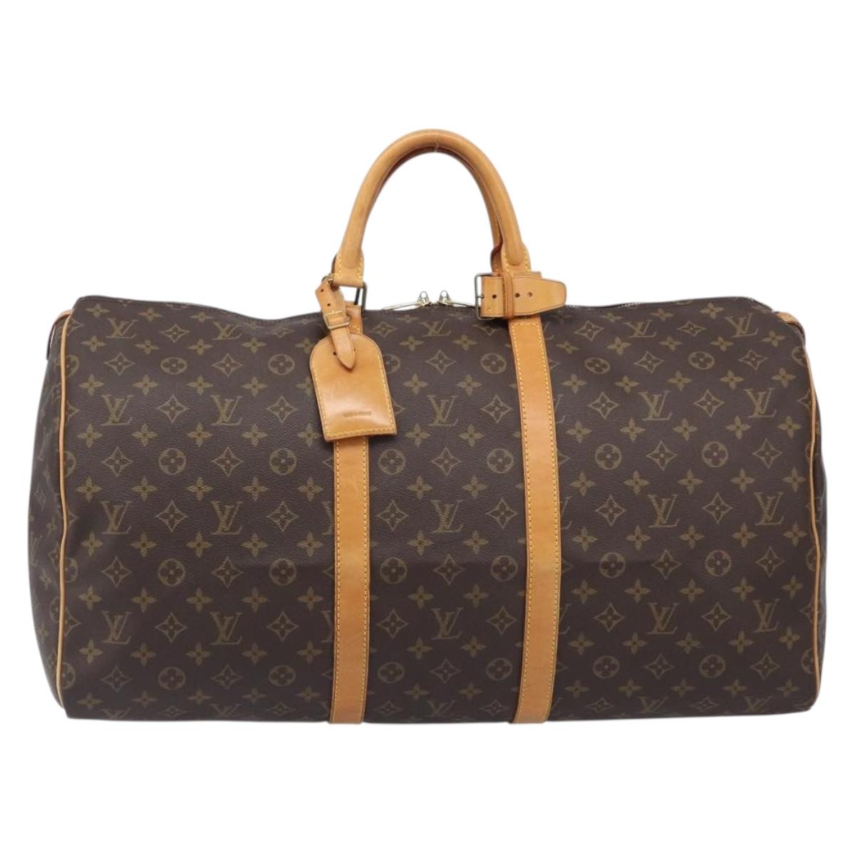 LOUIS VUITTON Monogram Keepall 55 Boston Bag M41424 LV Auth 205835A