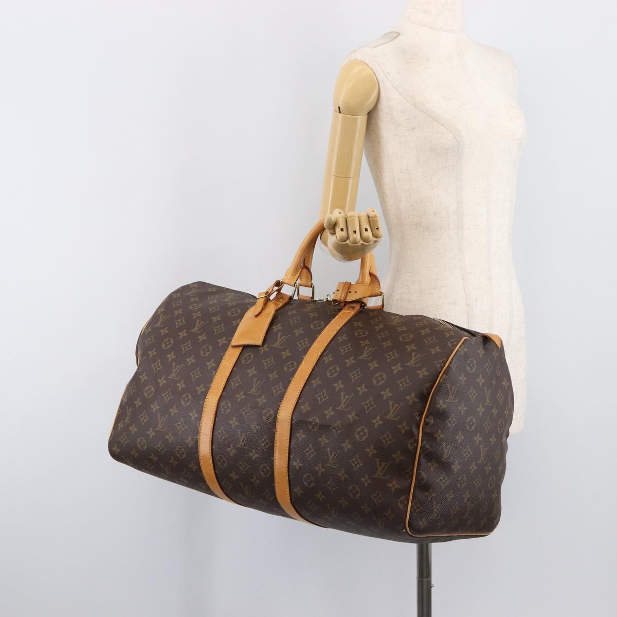 LOUIS VUITTON Monogram Keepall 55 Boston Bag M41424 LV Auth 205835A