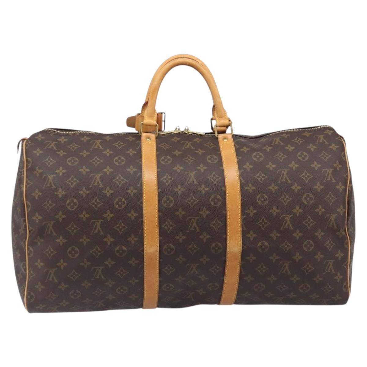 LOUIS VUITTON Monogram Keepall 55 Boston Bag M41424 LV Auth 205835A