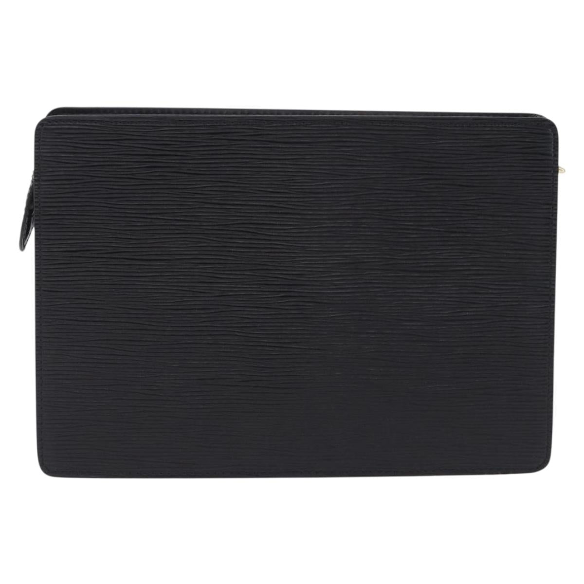 LOUIS VUITTON Epi Pochette Homme Clutch Bag Black M52522 LV Auth 205843A