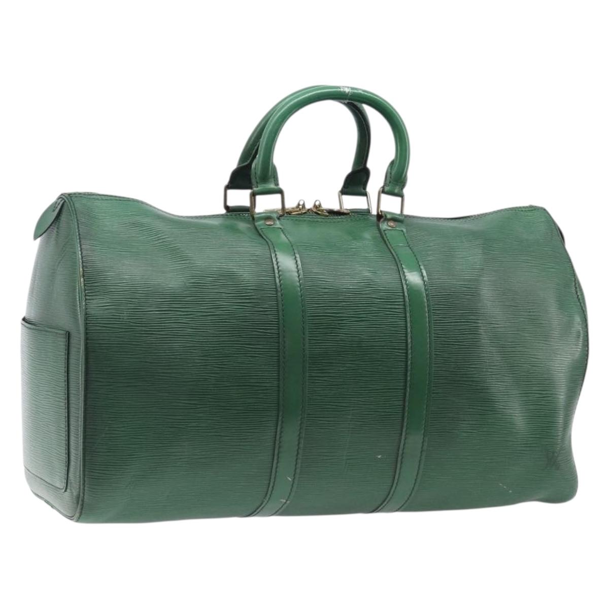 LOUIS VUITTON Epi Keepall 45 Boston Bag Green Keepall 45 LV Auth 205853