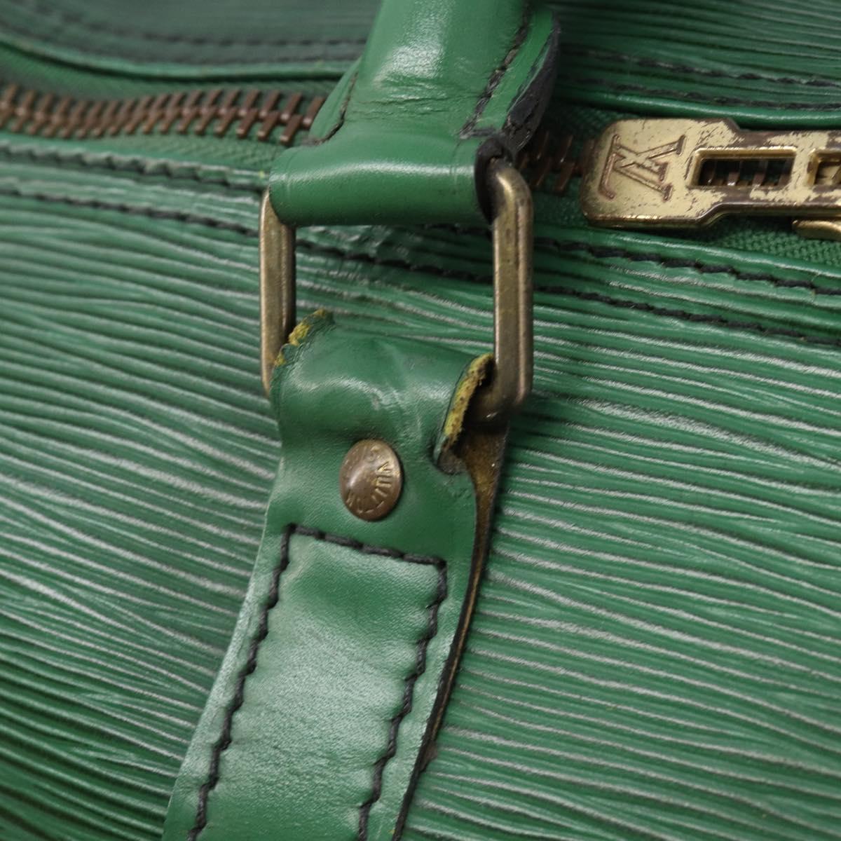 LOUIS VUITTON Epi Keepall 45 Boston Bag Green Keepall 45 LV Auth 205853