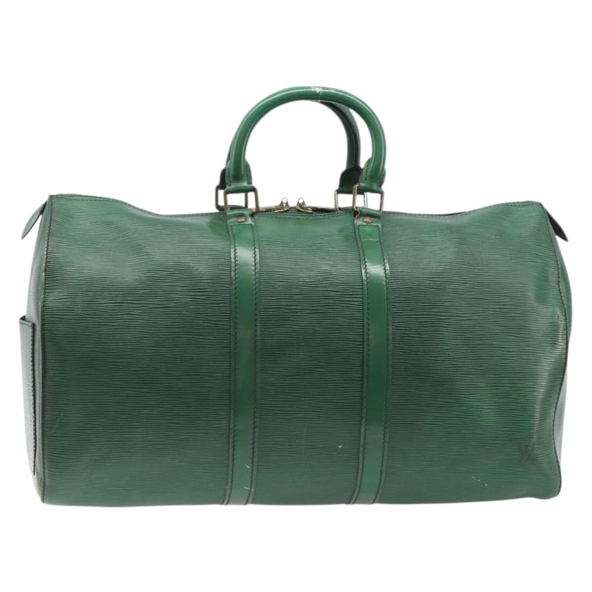 LOUIS VUITTON Epi Keepall 45 Boston Bag Green Keepall 45 LV Auth 205853