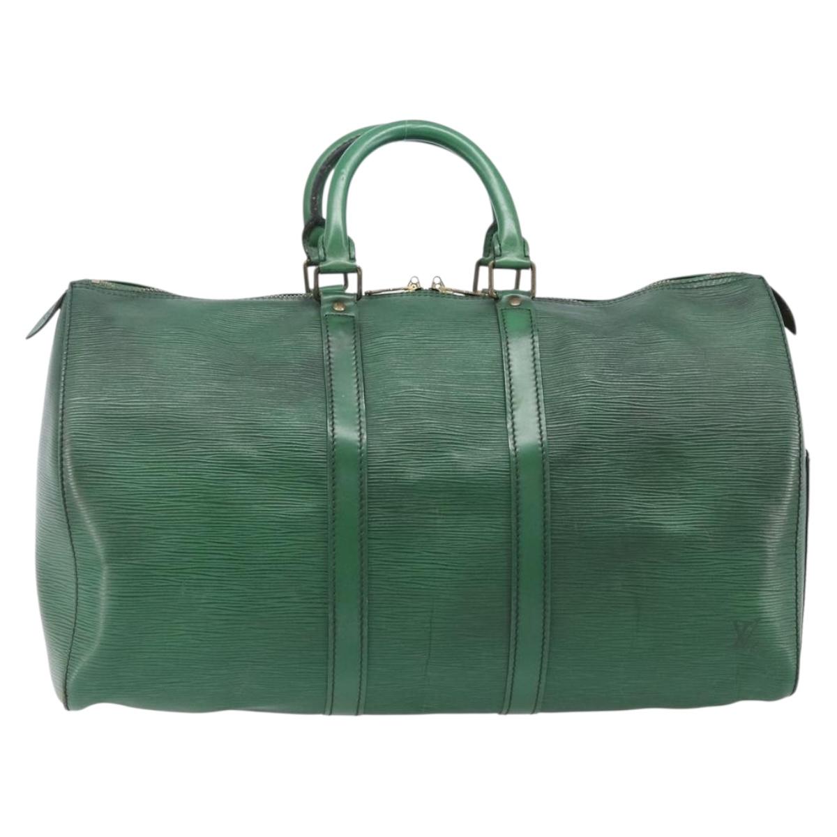 LOUIS VUITTON Epi Keepall 45 Boston Bag Green Keepall 45 LV Auth 205853