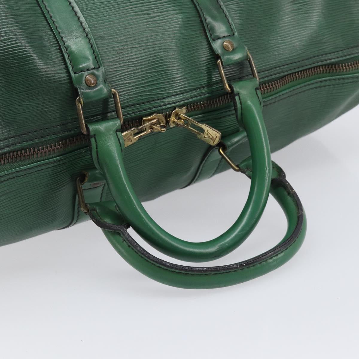 LOUIS VUITTON Epi Keepall 45 Boston Bag Green Keepall 45 LV Auth 205853