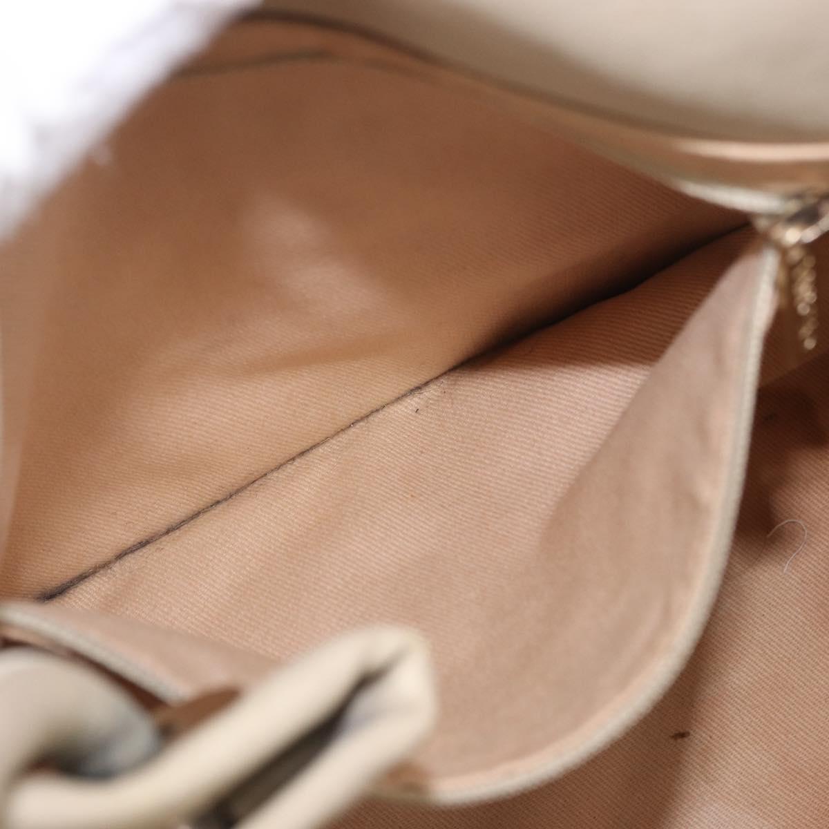 CHANEL Camelia Tote Bag Leather Beige Gold Tone CC Auth 205854
