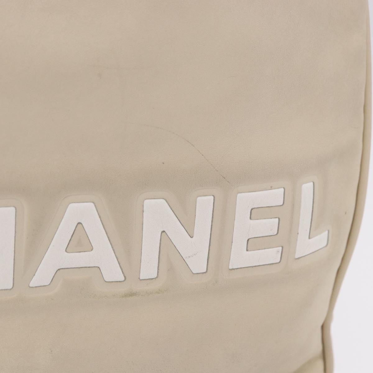 CHANEL Camelia Tote Bag Leather Beige Gold Tone CC Auth 205854