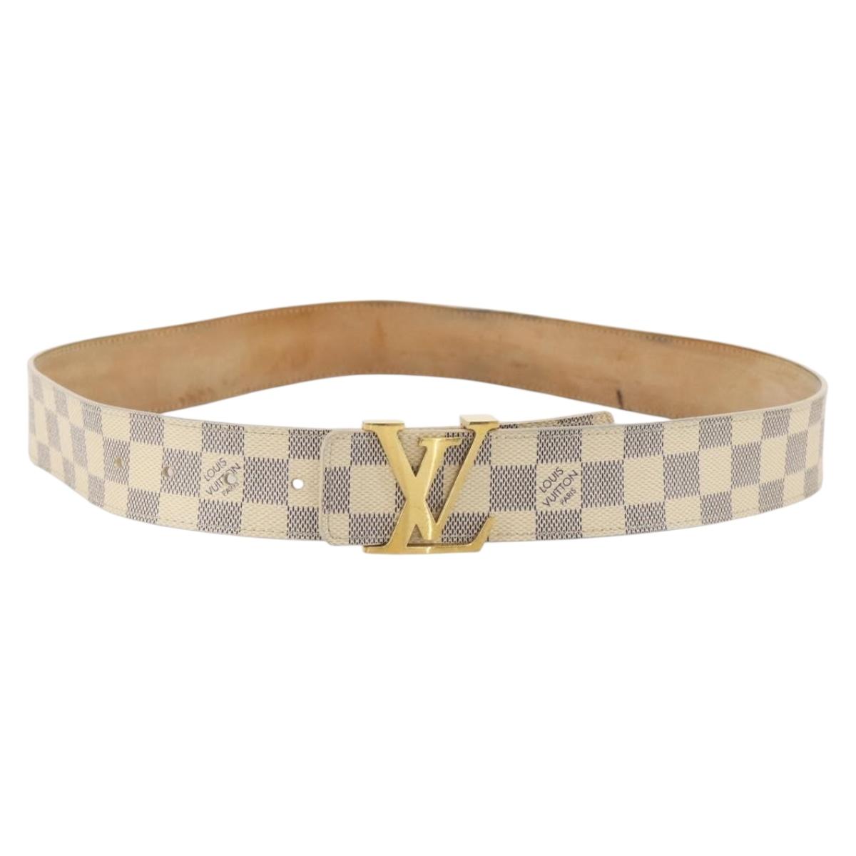 LOUIS VUITTON Damier Azur Ceinture LV Initial Belt M0325 LV Auth 205856