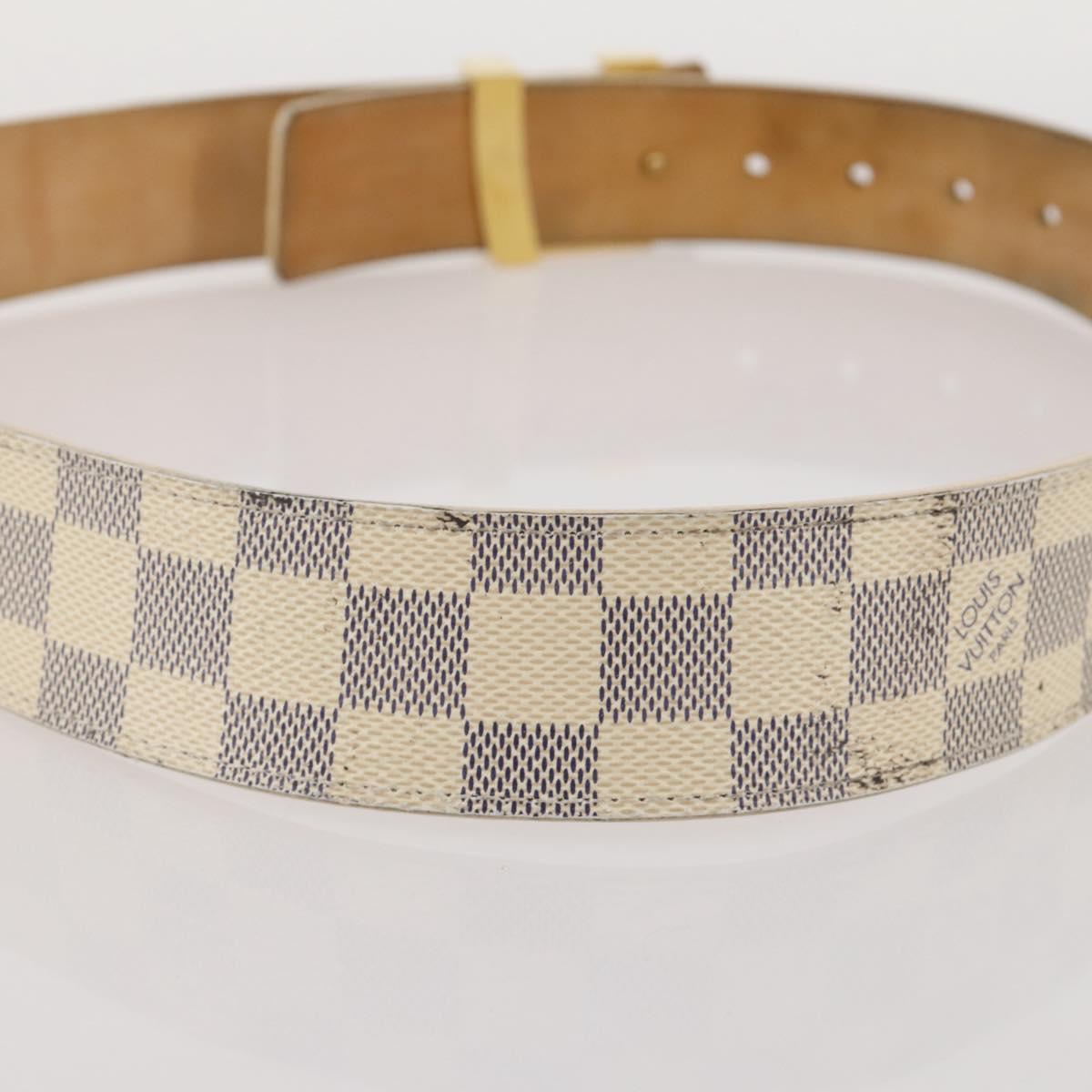 LOUIS VUITTON Damier Azur Ceinture LV Initial Belt M0325 LV Auth 205856