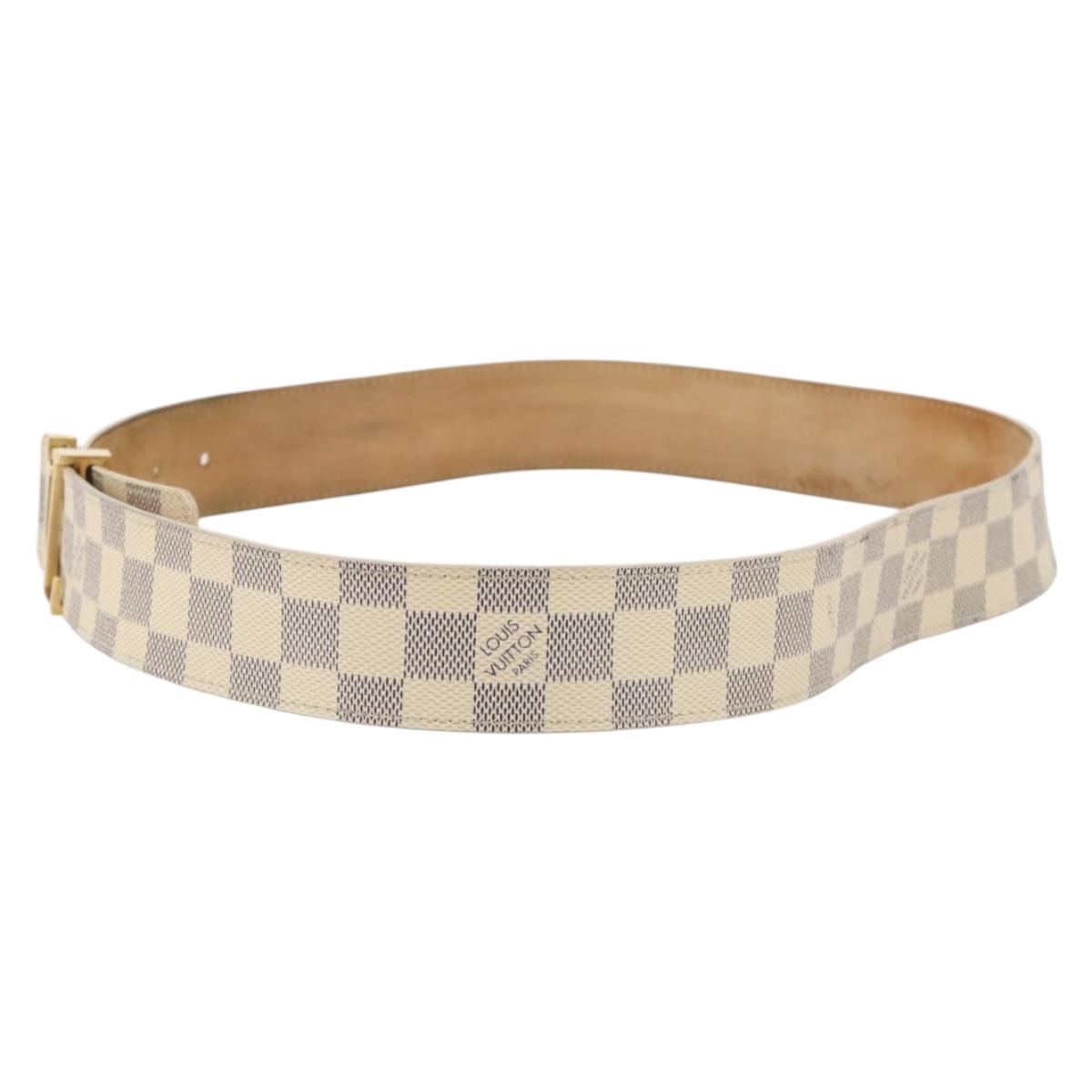 LOUIS VUITTON Damier Azur Ceinture LV Initial Belt M0325 LV Auth 205856