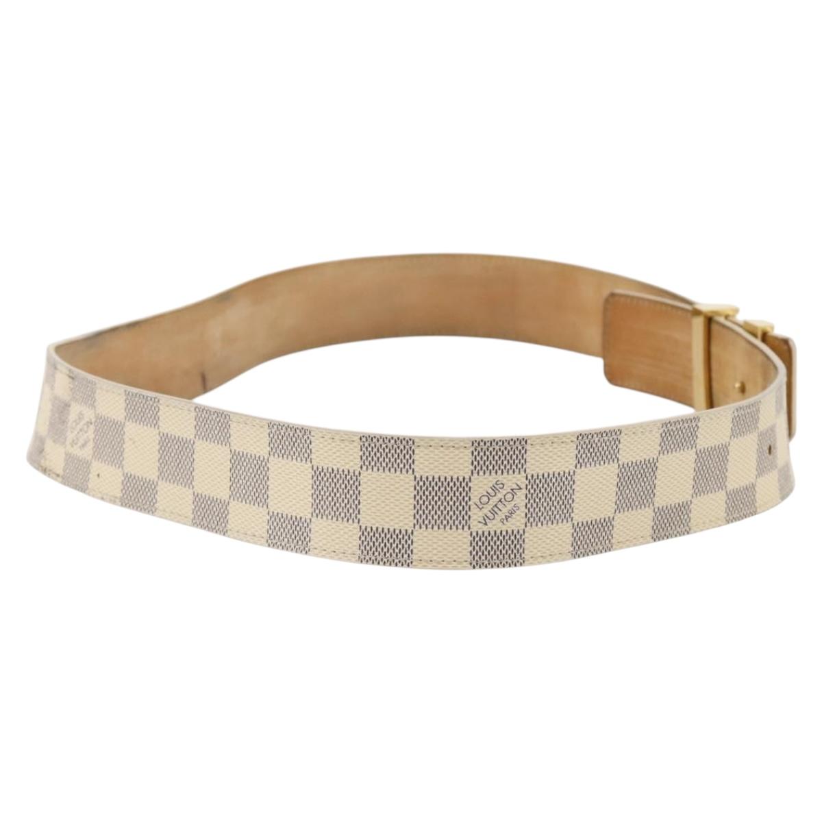 LOUIS VUITTON Damier Azur Ceinture LV Initial Belt M0325 LV Auth 205856