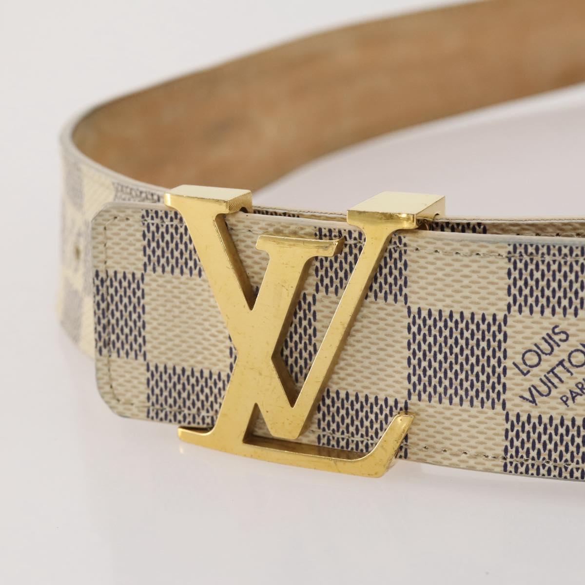 LOUIS VUITTON Damier Azur Ceinture LV Initial Belt M0325 LV Auth 205856