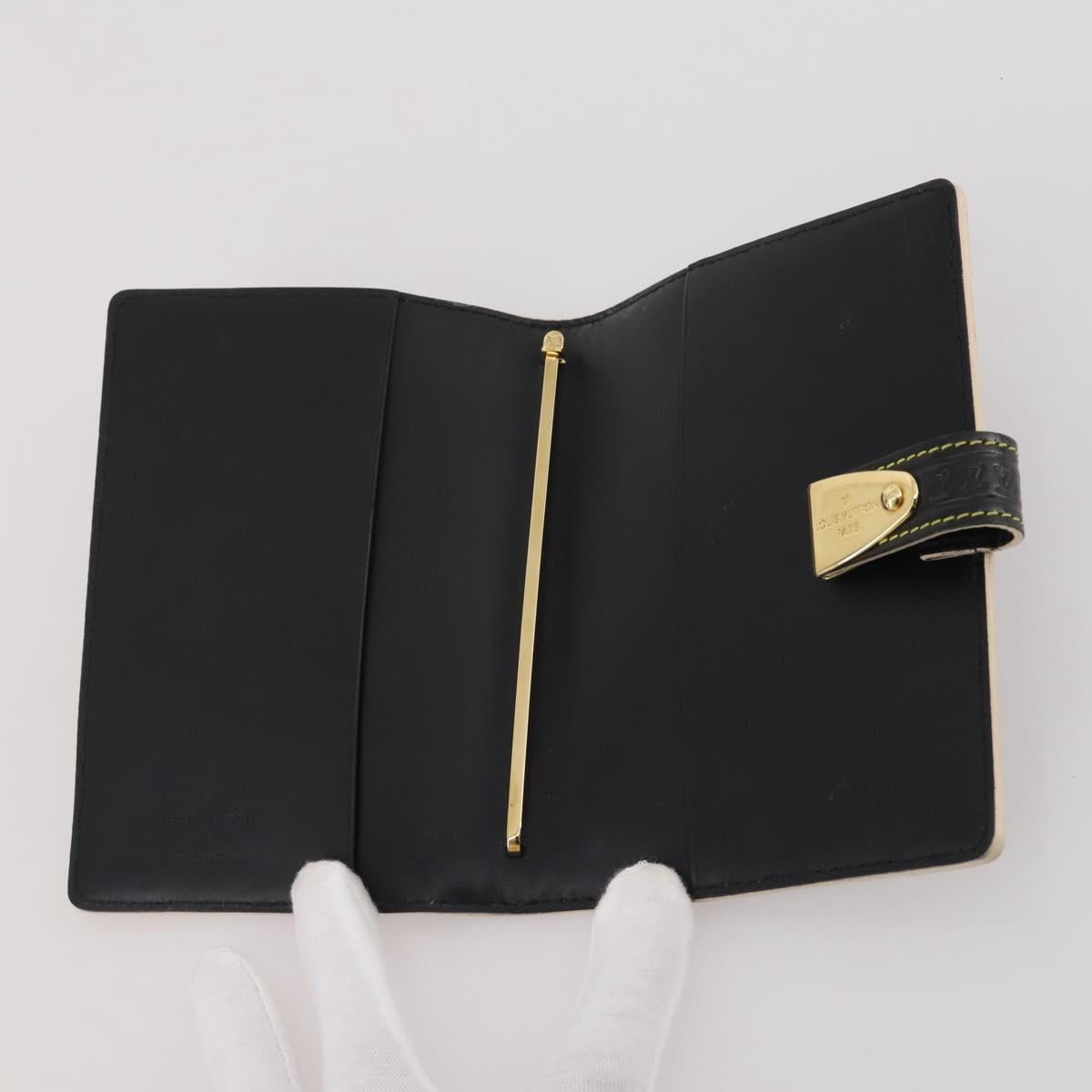LOUIS VUITTON Suhari Agenda PM Partner Planner Leather Black R21031 Auth 205860A