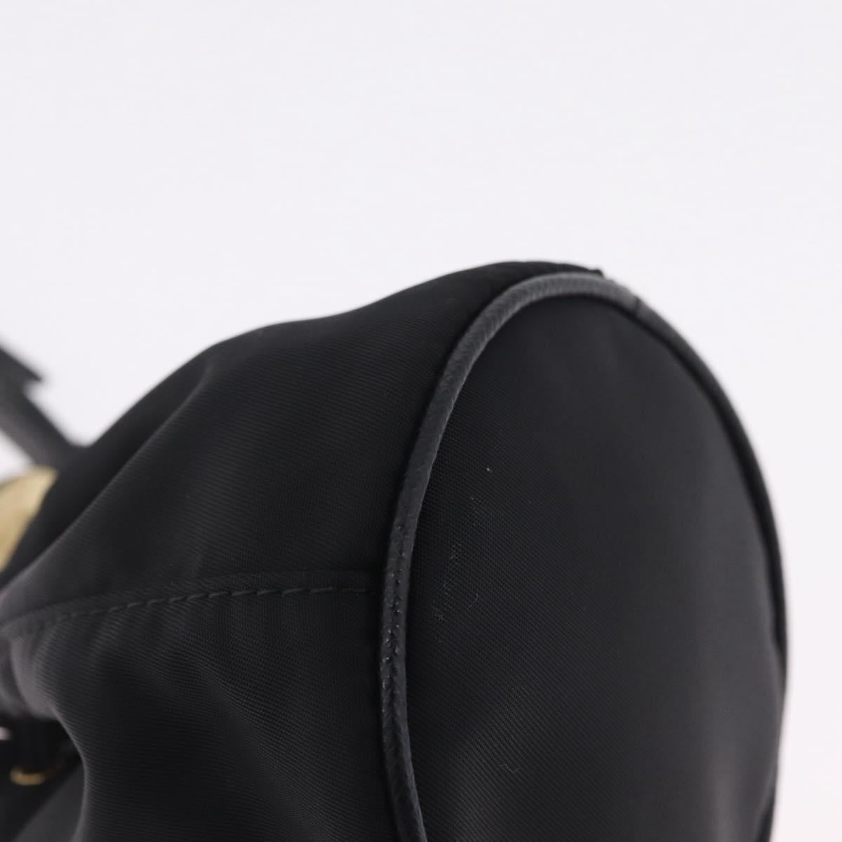 PRADA Pouch Nylon Black Gold Auth 205862M
