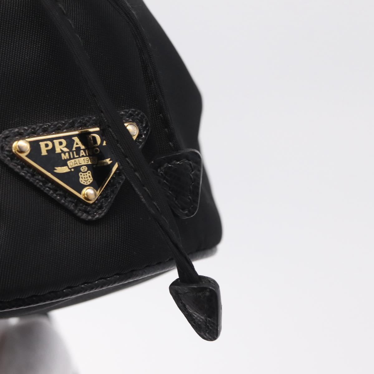 PRADA Pouch Nylon Black Gold Auth 205862M