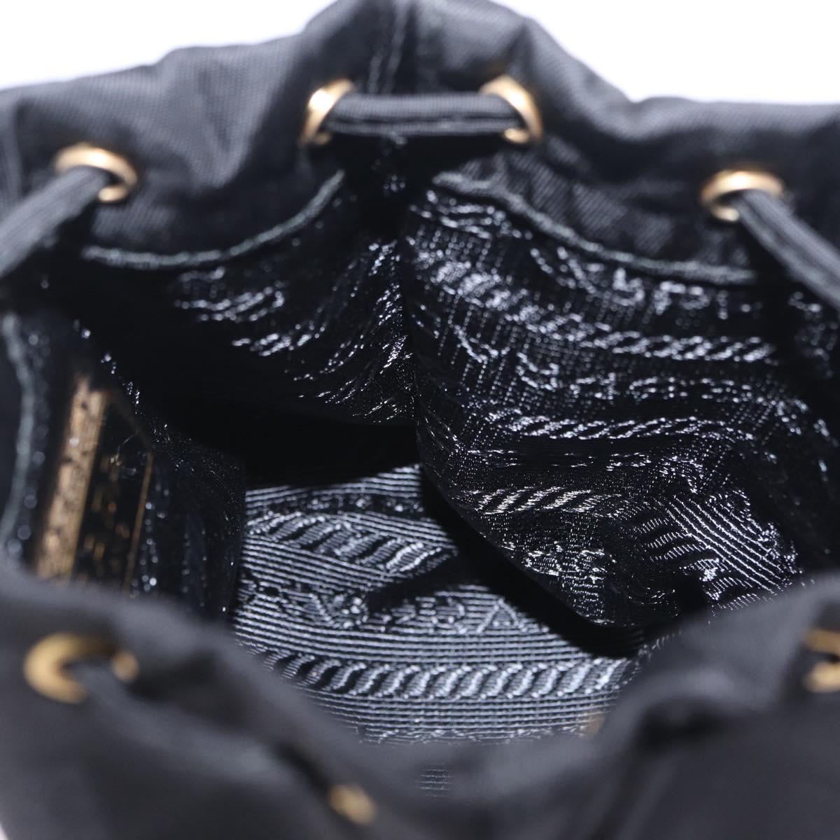 PRADA Pouch Nylon Black Gold Auth 205862M