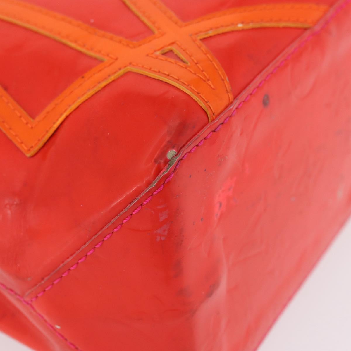 LOUIS VUITTON Monogram Vernis Fluo Reade PM Hand Bag Rose M91903 LV Auth 205868