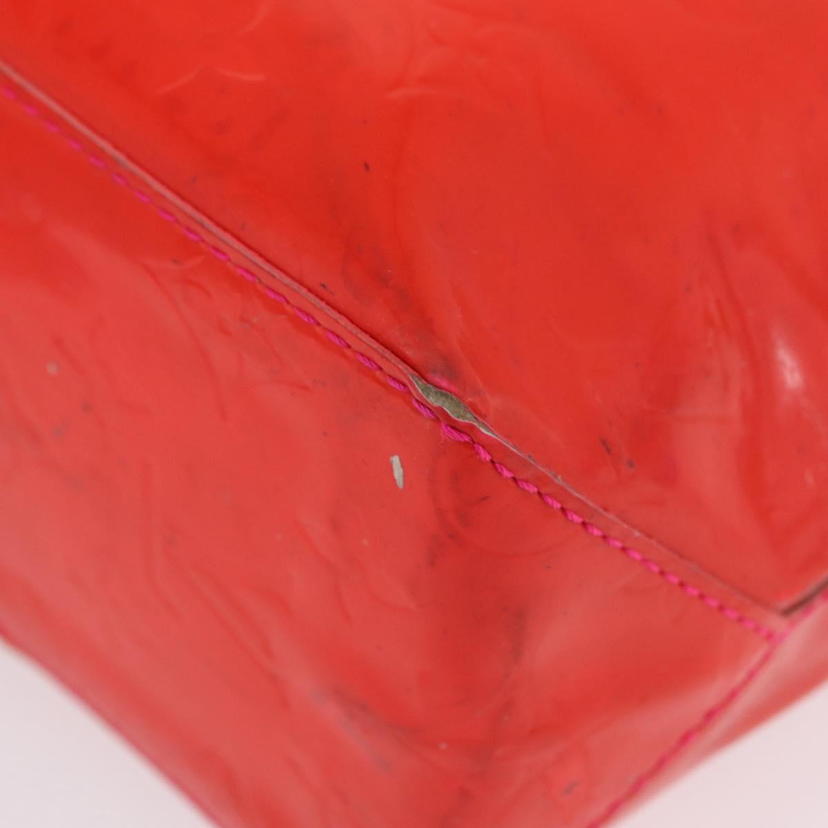 LOUIS VUITTON Monogram Vernis Fluo Reade PM Hand Bag Rose M91903 LV Auth 205868