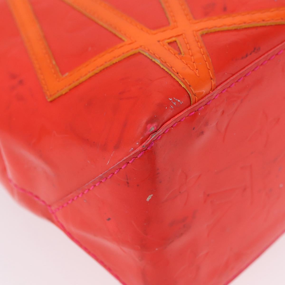 LOUIS VUITTON Monogram Vernis Fluo Reade PM Hand Bag Rose M91903 LV Auth 205868