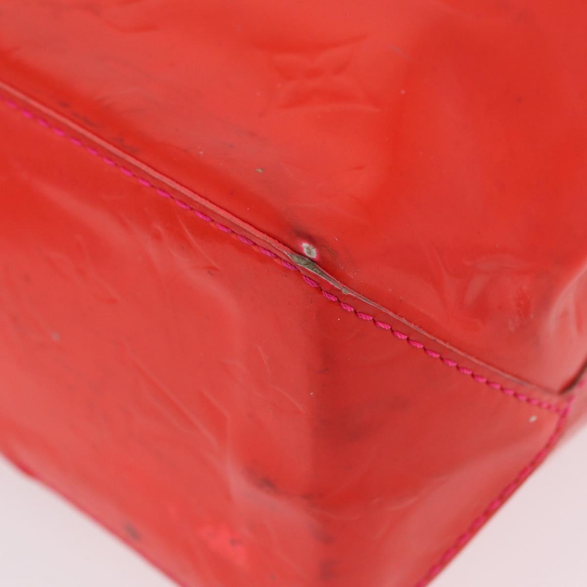 LOUIS VUITTON Monogram Vernis Fluo Reade PM Hand Bag Rose M91903 LV Auth 205868