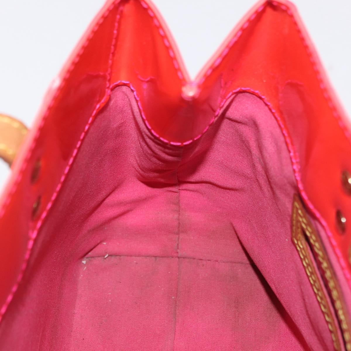 LOUIS VUITTON Monogram Vernis Fluo Reade PM Hand Bag Rose M91903 LV Auth 205868