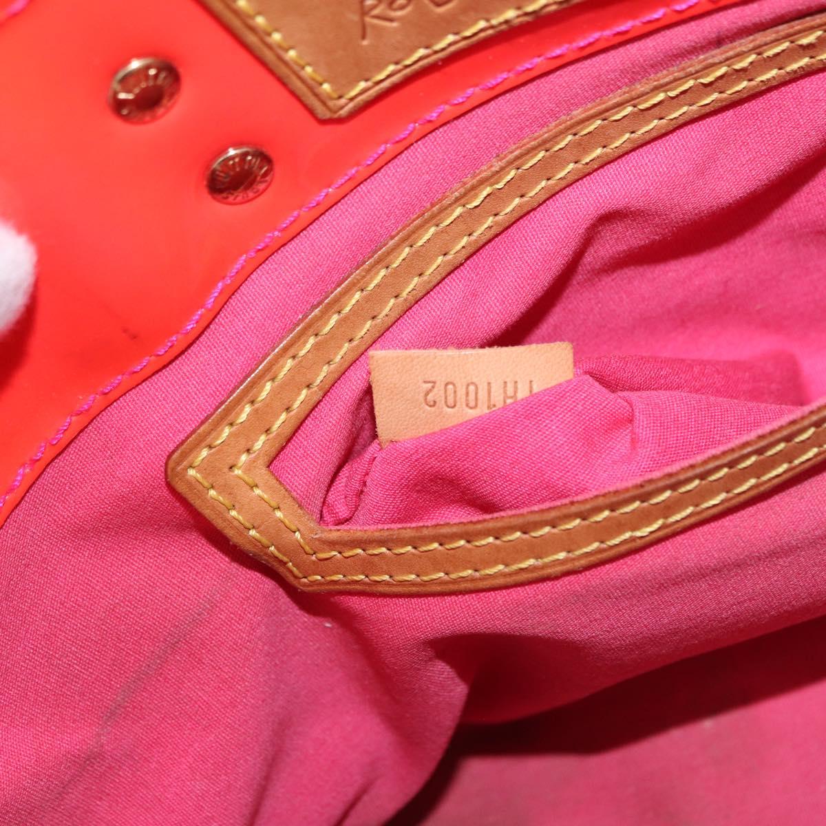 LOUIS VUITTON Monogram Vernis Fluo Reade PM Hand Bag Rose M91903 LV Auth 205868