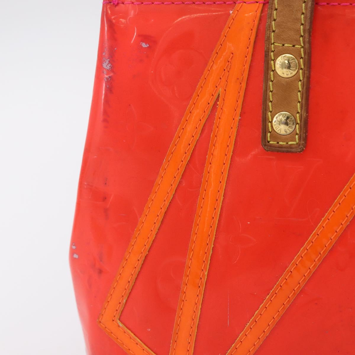LOUIS VUITTON Monogram Vernis Fluo Reade PM Hand Bag Rose M91903 LV Auth 205868