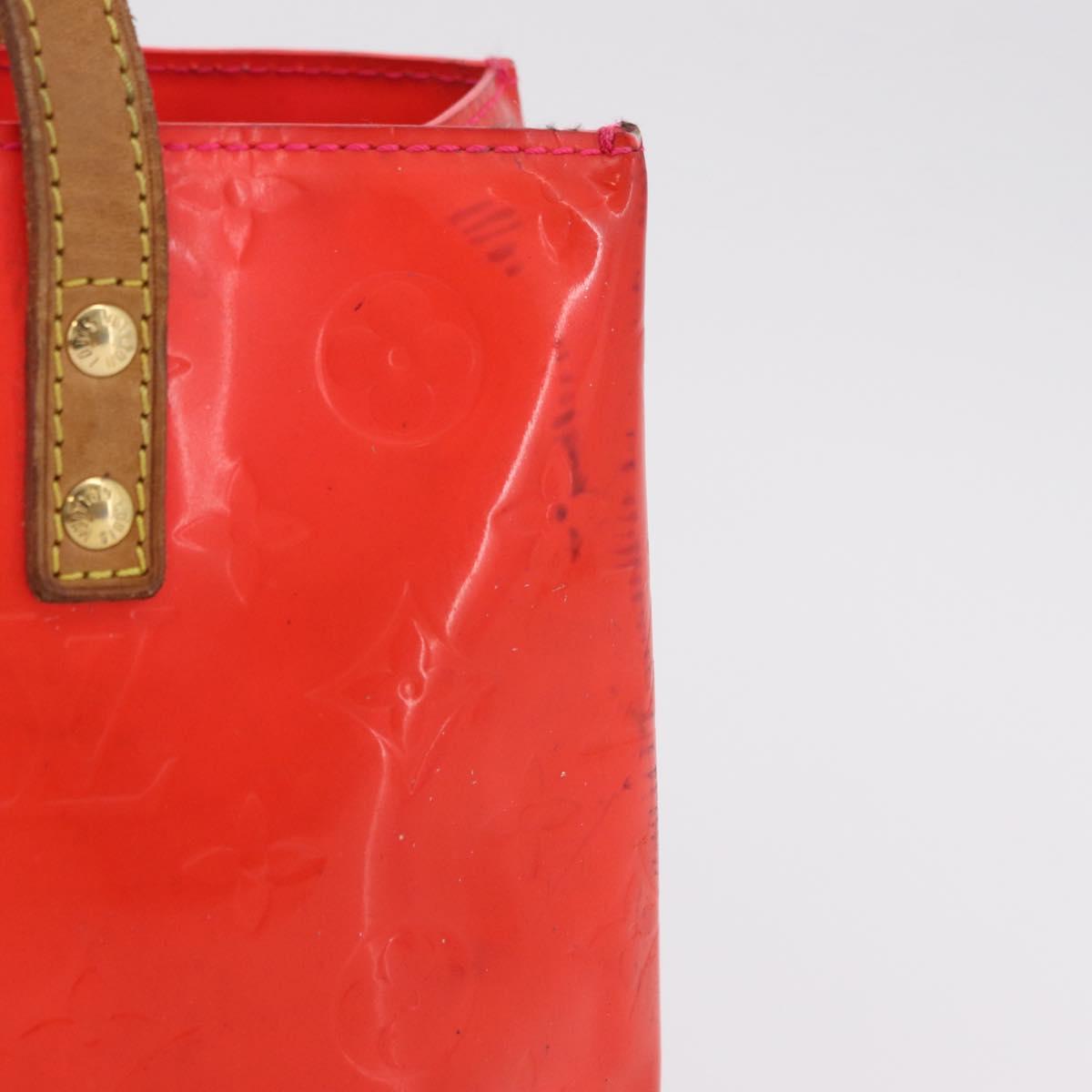 LOUIS VUITTON Monogram Vernis Fluo Reade PM Hand Bag Rose M91903 LV Auth 205868
