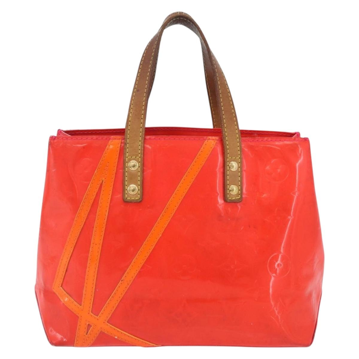 LOUIS VUITTON Monogram Vernis Fluo Reade PM Hand Bag Rose M91903 LV Auth 205868