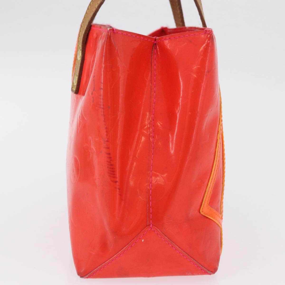 LOUIS VUITTON Monogram Vernis Fluo Reade PM Hand Bag Rose M91903 LV Auth 205868