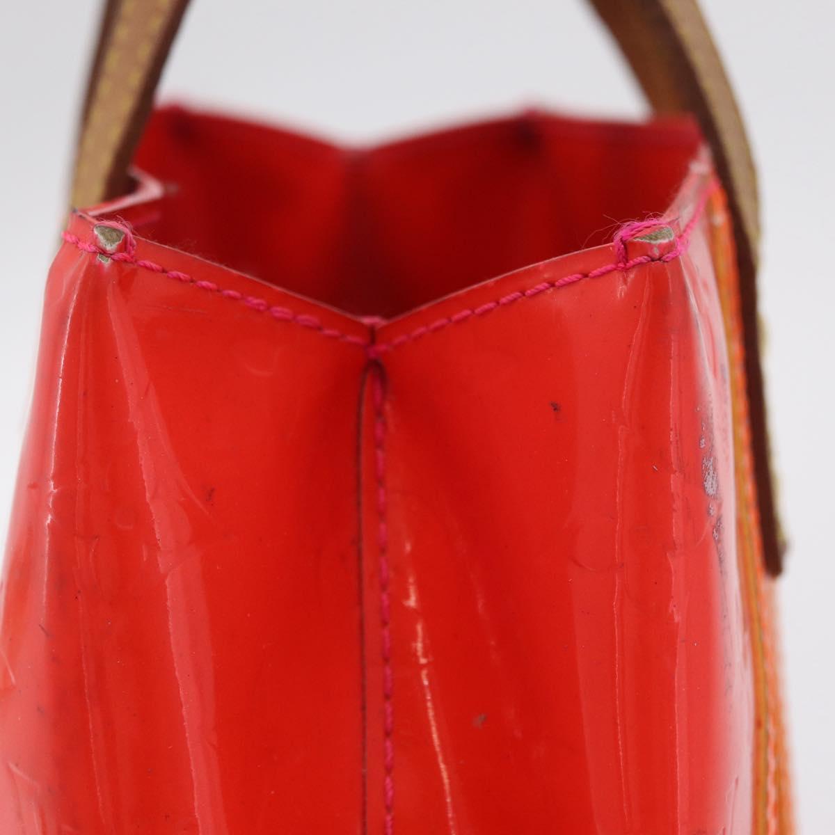 LOUIS VUITTON Monogram Vernis Fluo Reade PM Hand Bag Rose M91903 LV Auth 205868