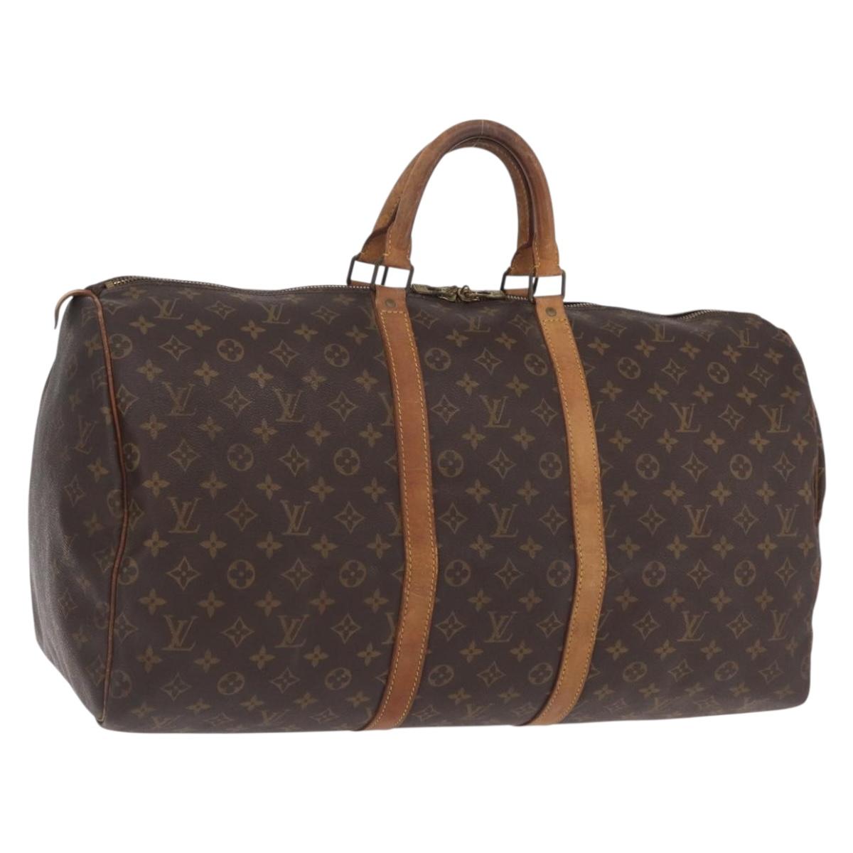 LOUIS VUITTON Monogram Keepall 55 Boston Bag M41424 LV Auth 205870
