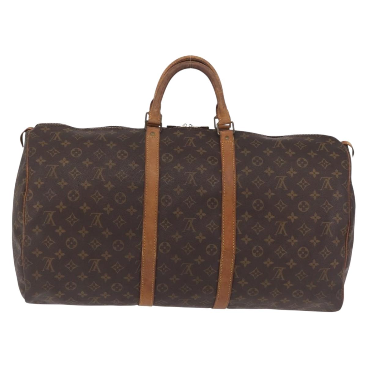 LOUIS VUITTON Monogram Keepall 55 Boston Bag M41424 LV Auth 205870