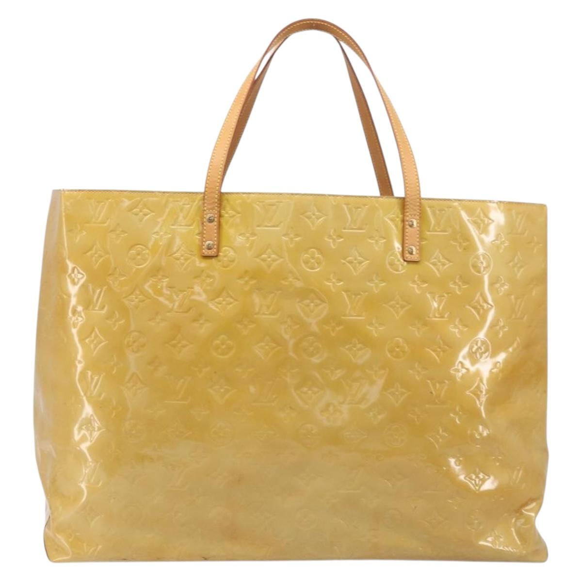 LOUIS VUITTON Monogram Vernis Reade GM Tote Bag Beige M91140 LV Auth 205878