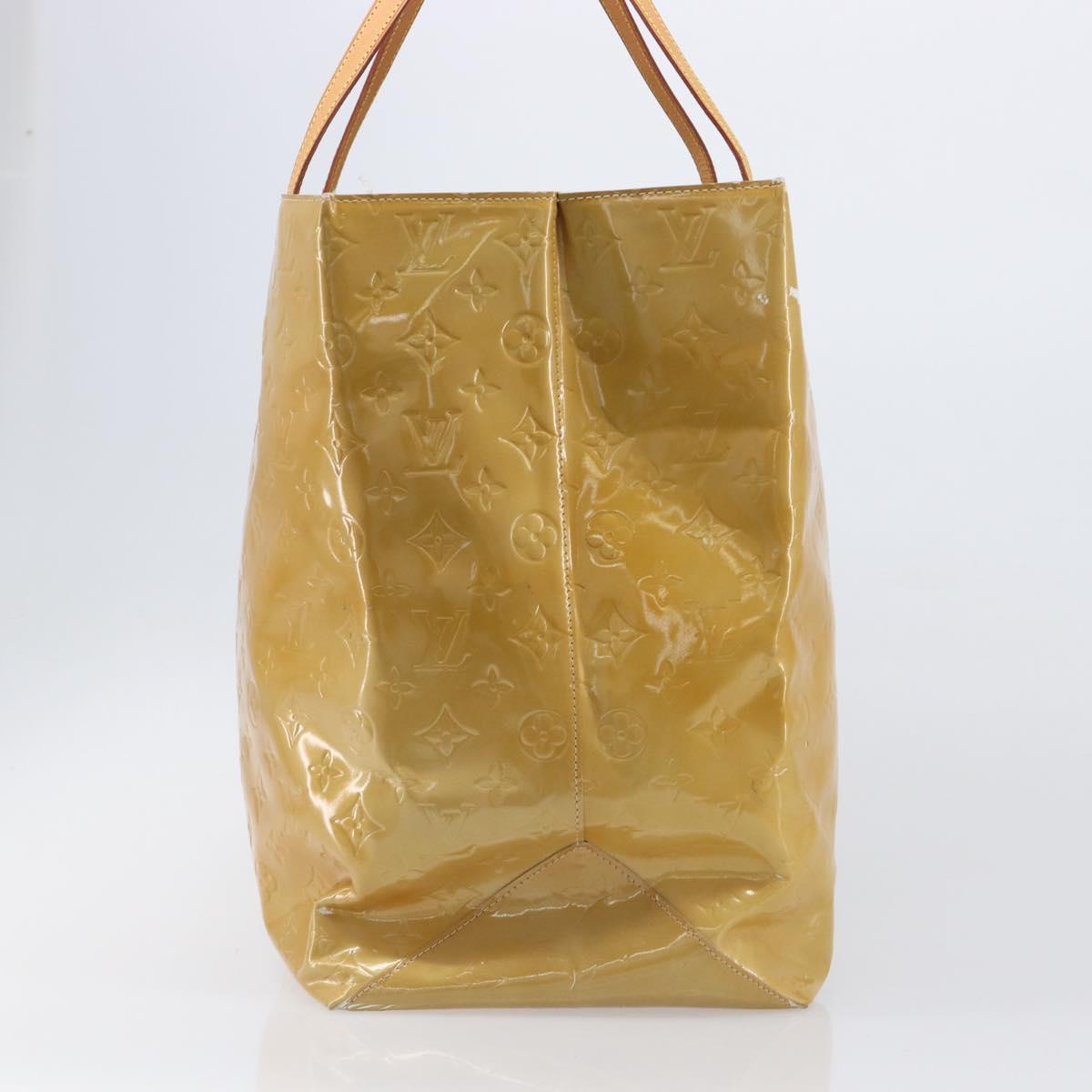 LOUIS VUITTON Monogram Vernis Reade GM Tote Bag Beige M91140 LV Auth 205878